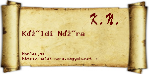 Káldi Nóra névjegykártya