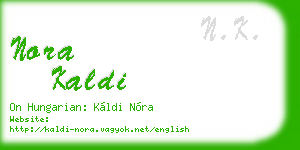 nora kaldi business card