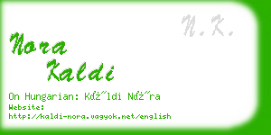 nora kaldi business card